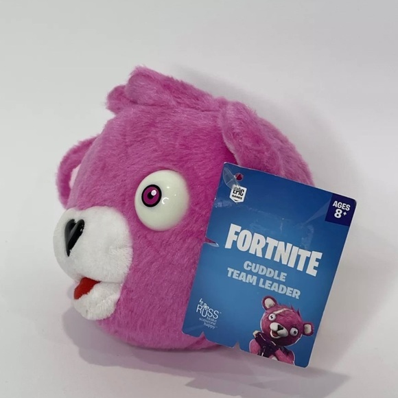 Fortnite Cuddle Team Leader Plush Pink Bear Head Epic Games Russ - Picture 2 of 6